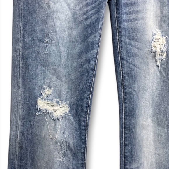 Judy Blue Cuffed Straight Leg Distressed Medium Wash Jeans Size 7/28 - Picture 5 of 12